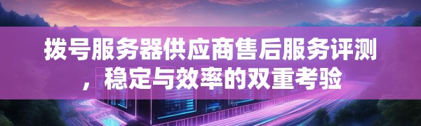 拨号服务器供应商售后服务评测,稳定与效率的双重考验